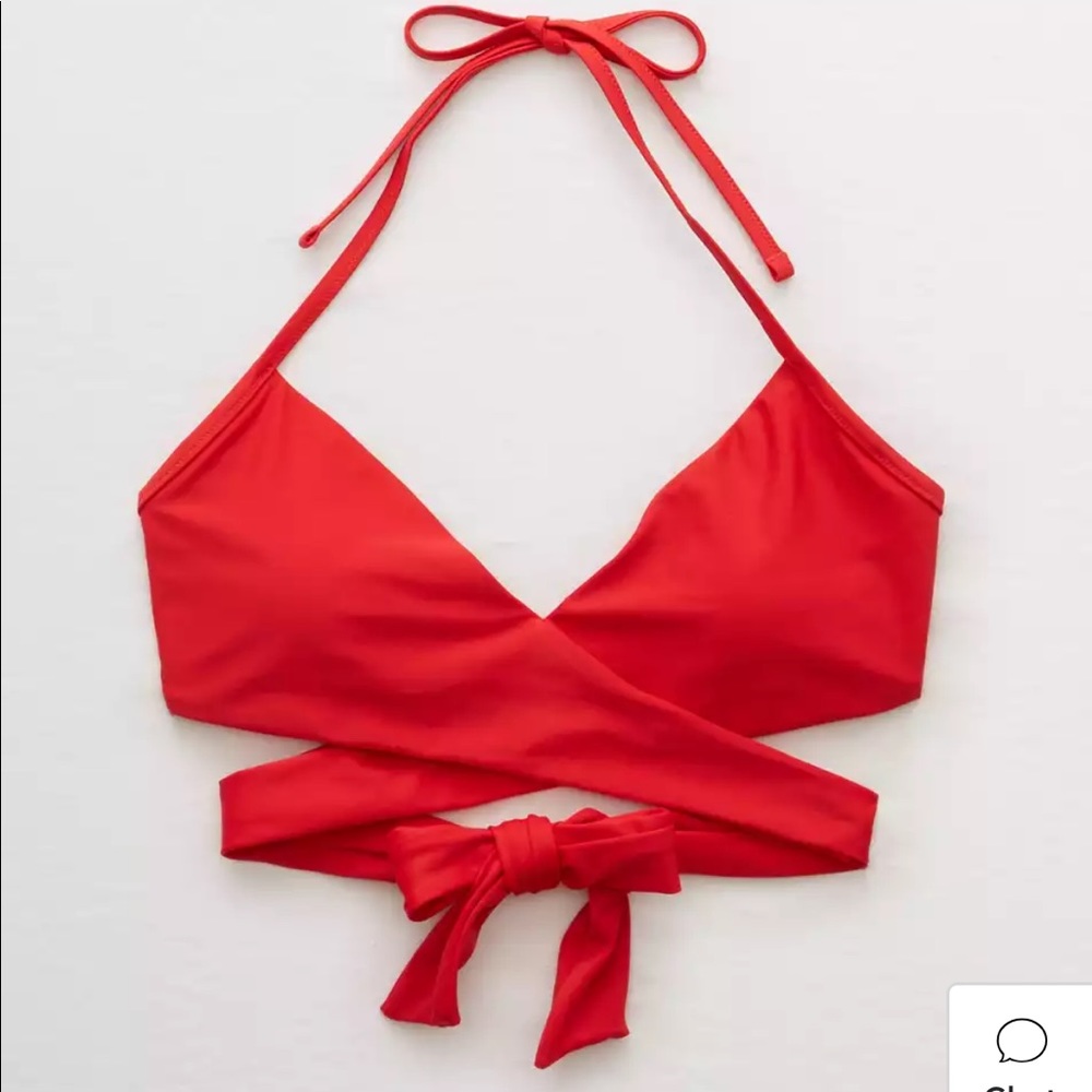 Aerie red wrap bikini like new